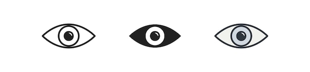 Ojo simple conjunto de iconos Mire la ilustración de cincept vea el símbolo en estilo plano vectorial