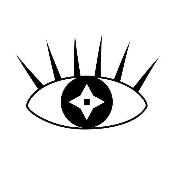 Ojo vector ilustración abstracta un ojo sobre fondo blanco dibujo simbólico a mano alzada