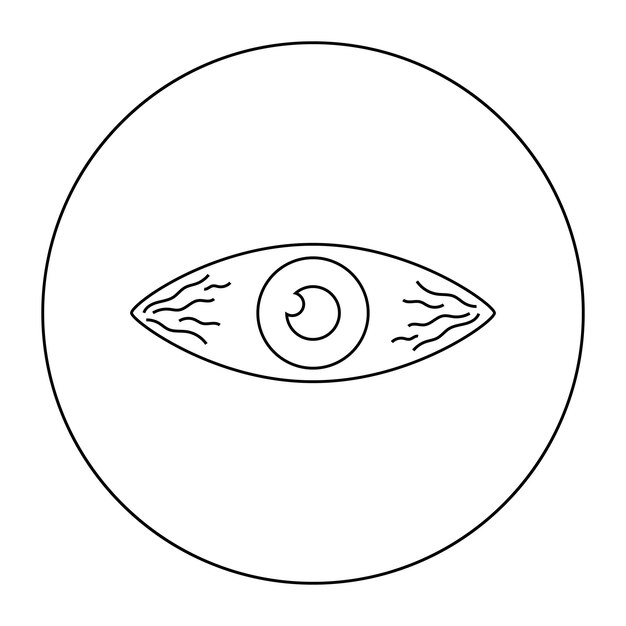 Ojo vector lineal iconIsolated sobre fondo blanco