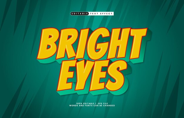 ojos brillantes efecto de texto editable con un estilo de texto feliz y alegre