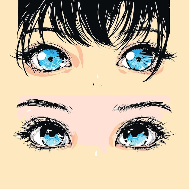 Vector los ojos de la chica manga