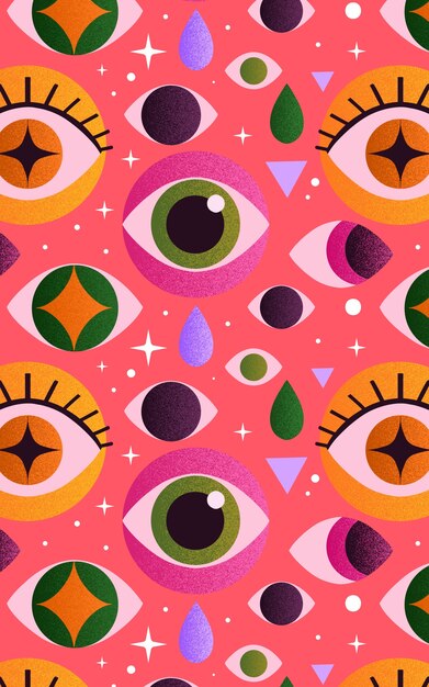 Ojos coloridos que repiten el patrón
