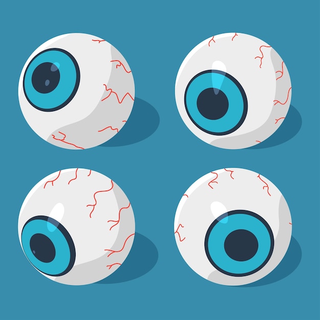 Ojos para conjunto de dibujos animados de vector de Halloween aislado sobre fondo