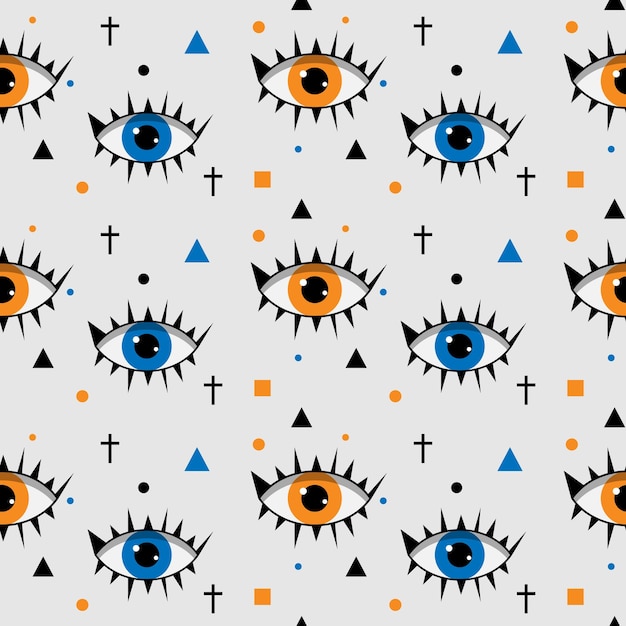 Los ojos sin costuras son un patrón lindo Ilustración vectorial