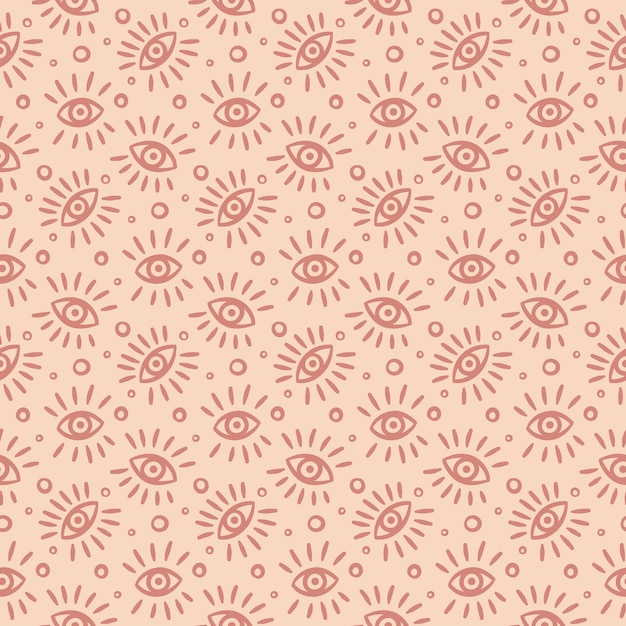 Ojos dibujados a mano patrón transparente de Vector decorativo