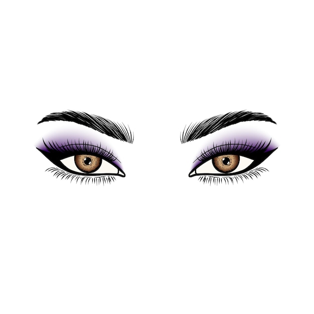 Ojos femeninos con sombra de ojos