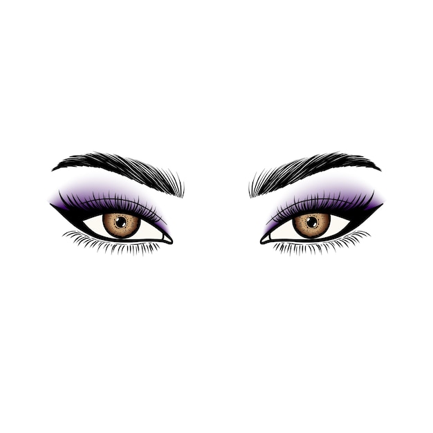 Vector ojos femeninos con sombra de ojos