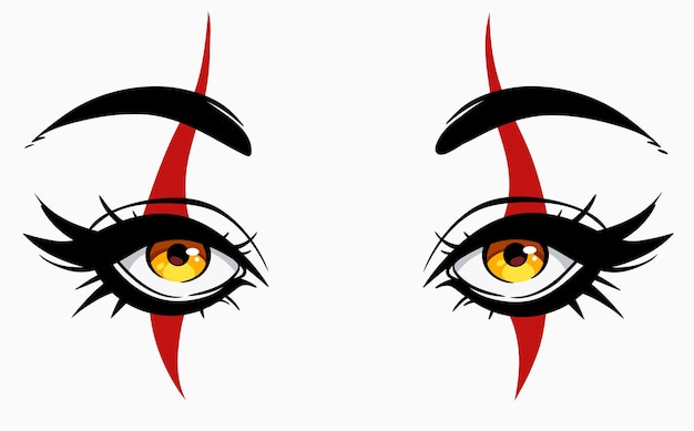 Vector ojos humanos con maquillaje de payaso