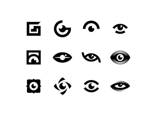 Vector los ojos del icono del logotipo del signo profesional vectorial moderno