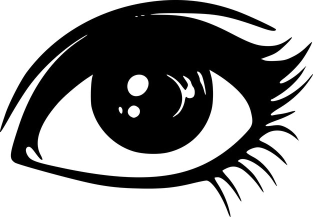 Vector ojos ilustración vectorial de silueta minimalista y simple