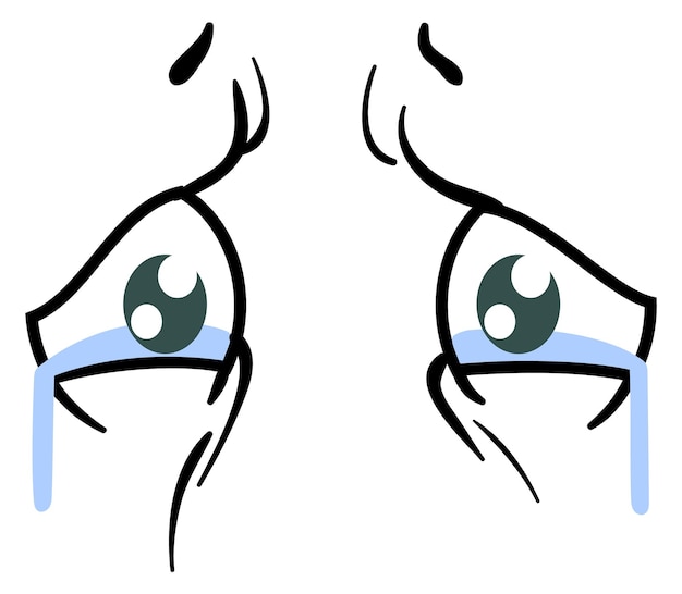 Ojos llorosos llenos de lágrimas Expresión de emoción cómica