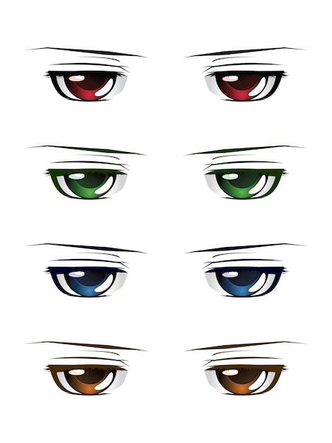 Vector ojos masculinos de colores