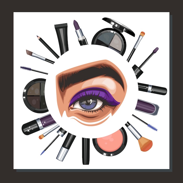 ojos de mujeres con maquillaje maquillaje de ojos closeup salón de belleza plantilla de diseño de redes sociales