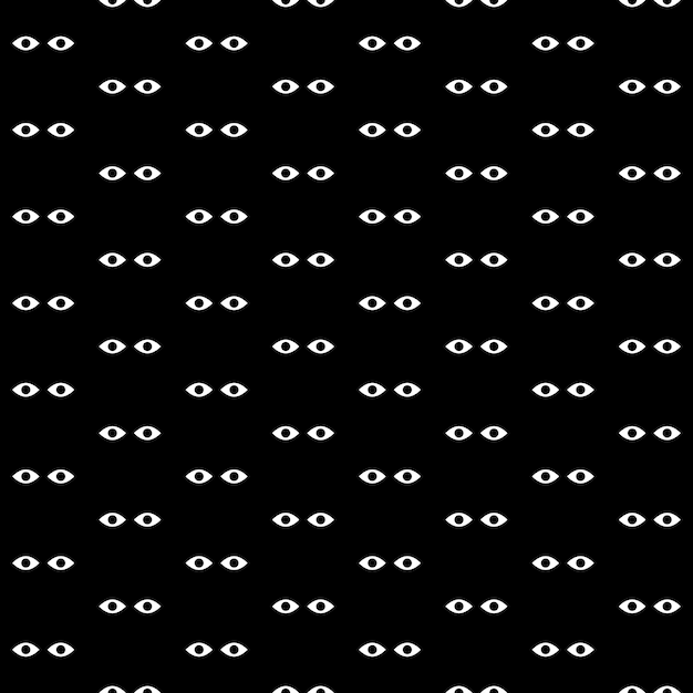 Ojos en la oscuridad patrón sin costuras patrón de ojos de horror blanco y negro
