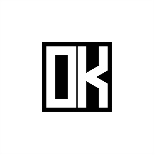 OK Logotipo moderno de combinación de letras Diseño minimalista
