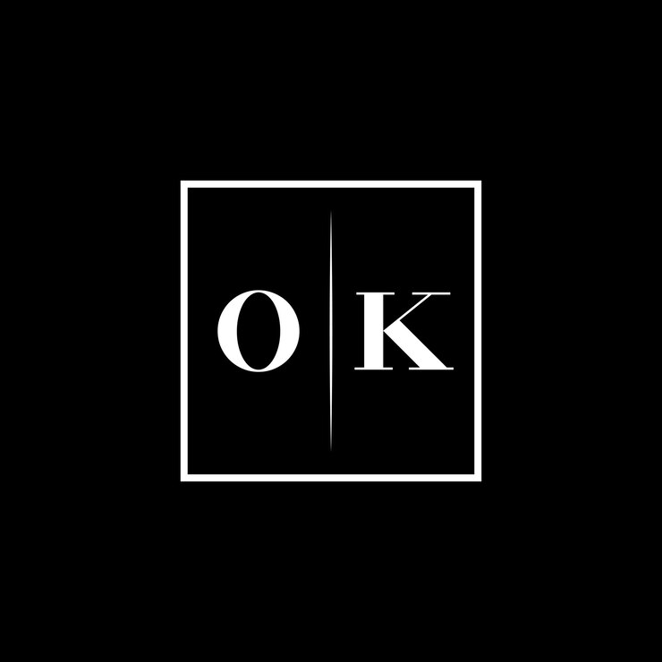 Vector ok logotipo de tipografía minimalista