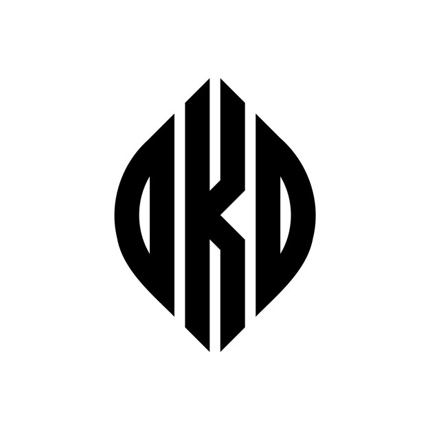OKO diseño de logotipo de letra circular con forma de círculo y elipse OKO letras elipse con estilo tipográfico Las tres iniciales forman un logotipo de círculo OKO emblema de círculo Monograma abstracto letra marca vector
