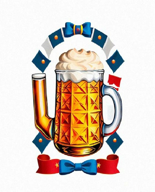 Vector oktoberfest 2d vector fondo blanco