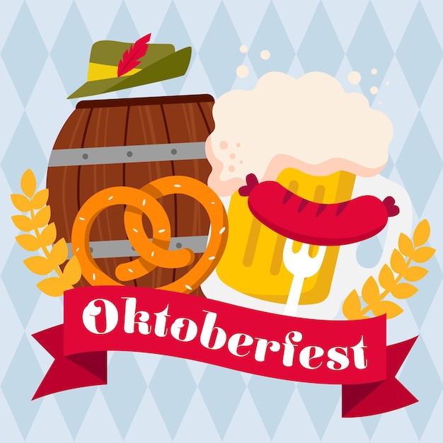 Oktoberfest Instagram Publicar ilustración vectorial