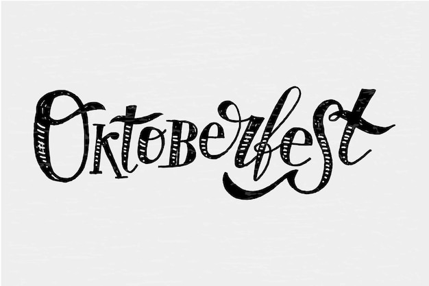 Oktoberfest letras caligrafía pincel texto vacaciones pegatina