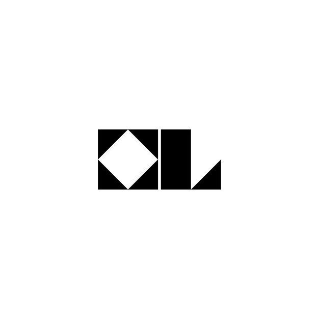 OL monograma logotipo diseño carta texto nombre símbolo monocromo logotipo alfabeto carácter simple logotipo
