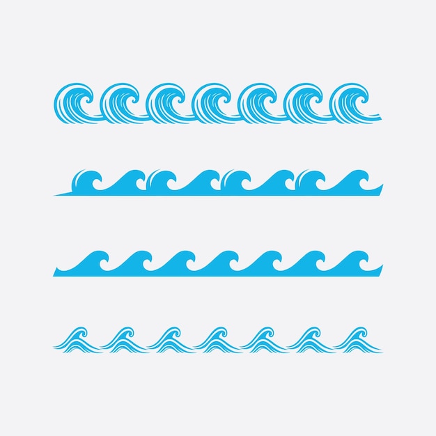 ola y agua logotipo de forma redonda aislada color azul superficie del mar océano río