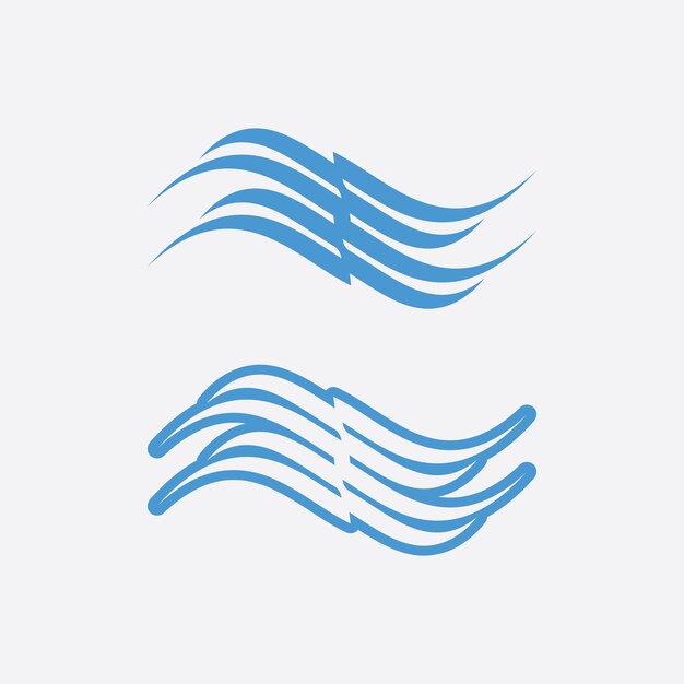ola y agua logotipo de forma redonda aislada color azul superficie del mar océano río