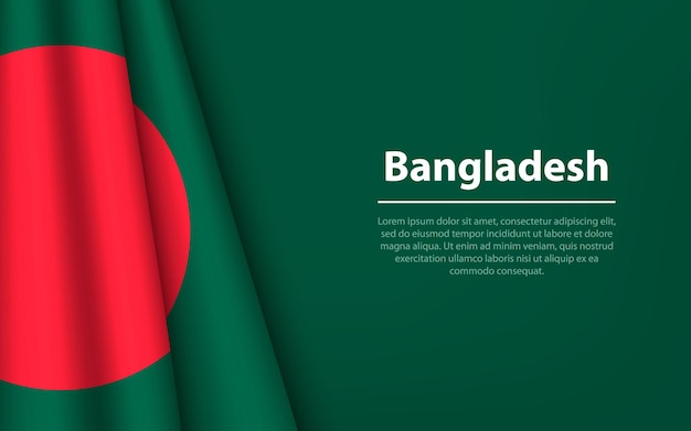 Ola la bandera de bangladesh con fondo copyspace