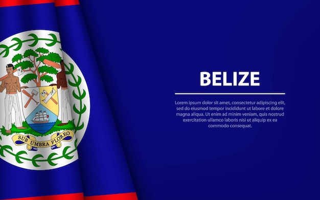 Ola la bandera de Belice con fondo copyspace