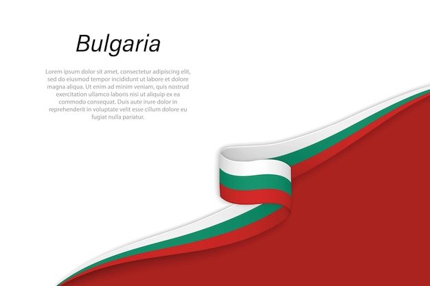Ola la bandera de Bulgaria con fondo copyspace