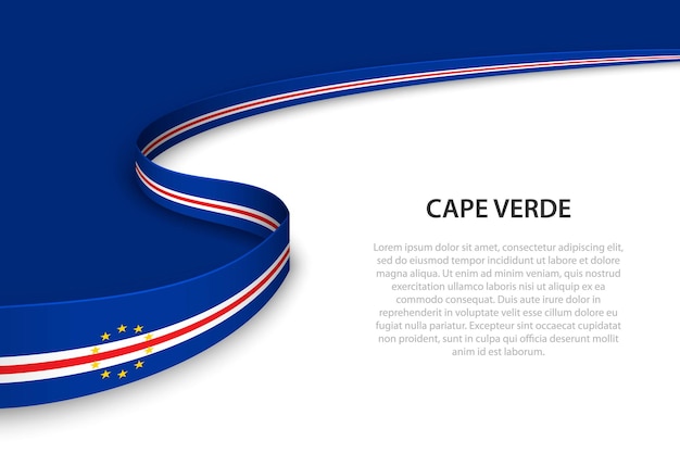 Ola la bandera de cabo verde con fondo copyspace