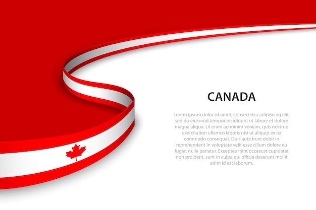 Ola la bandera de canadá con fondo copyspace