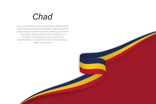 Ola la bandera de Chad con fondo copyspace