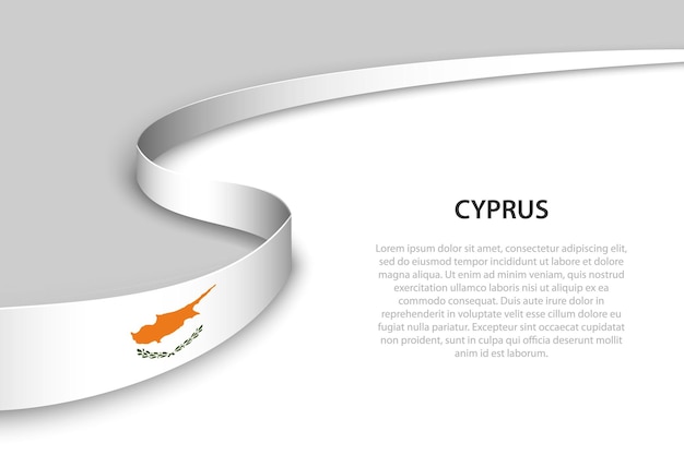 Ola la bandera de Chipre con fondo copyspace