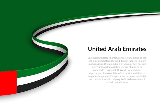 Ola la bandera de los emiratos árabes unidos con fondo copyspace