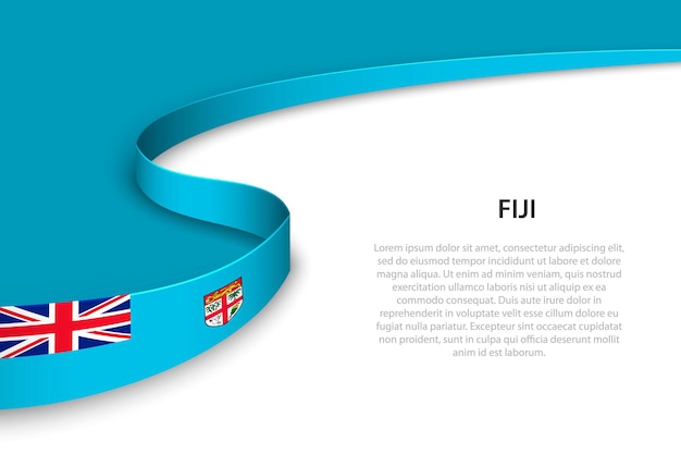 Ola la bandera de fiyi con fondo copyspace
