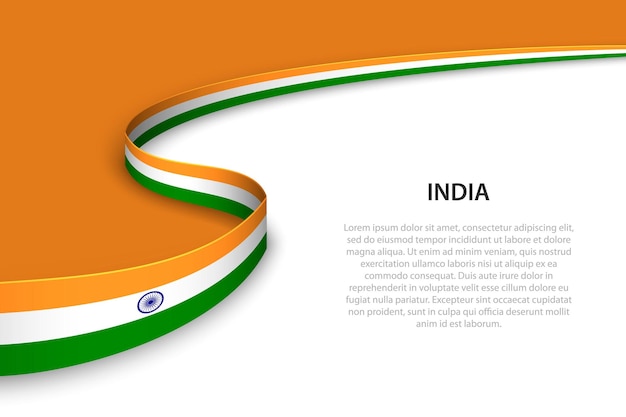 Ola la bandera de la india con fondo copyspace