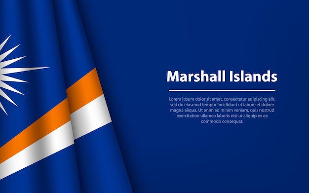 Ola la bandera de las Islas Marshall con fondo copyspace