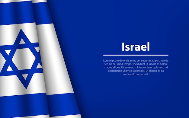 Ola la bandera de Israel con fondo copyspace
