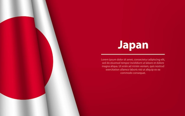 Ola la bandera de Japón con fondo copyspace