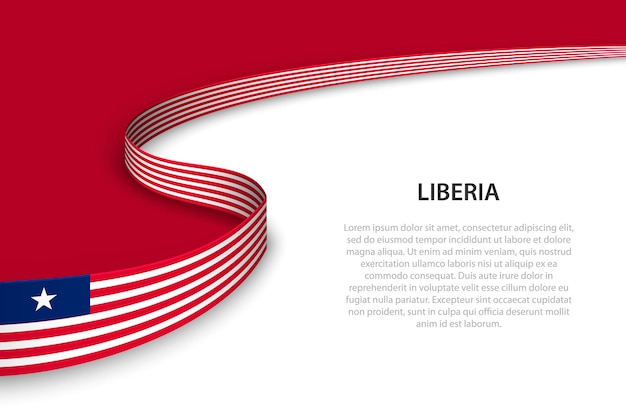 Ola la bandera de liberia con fondo copyspace