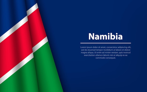 Ola la bandera de Namibia con fondo copyspace