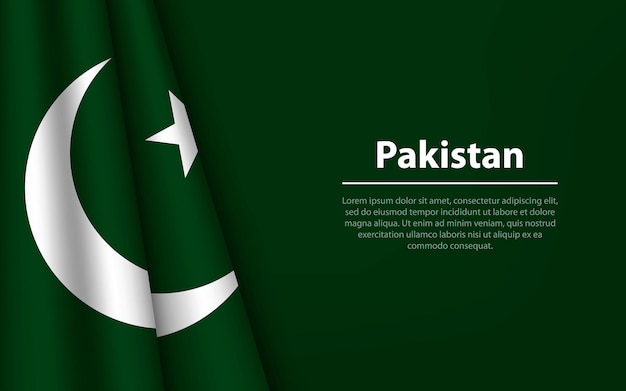 Ola la bandera de Pakistán con fondo copyspace
