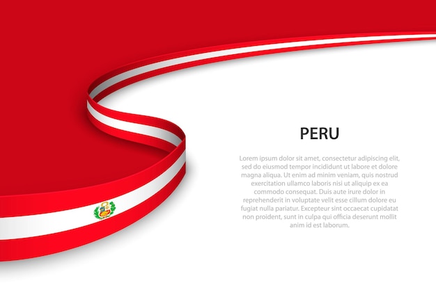 Ola la bandera de perú con fondo copyspace