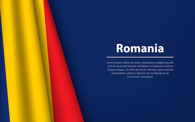 Ola la bandera de rumania con fondo copyspace