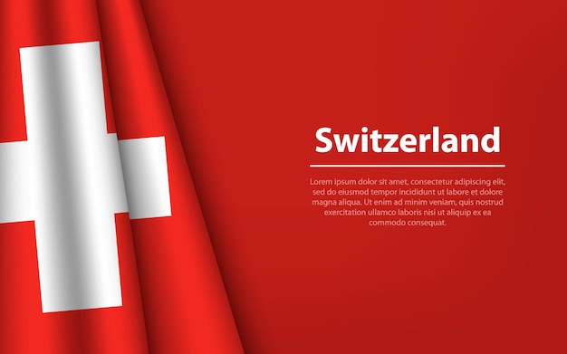 Ola la bandera de Suiza con fondo copyspace