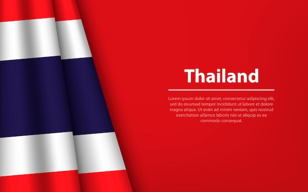 Ola la bandera de Tailandia con fondo copyspace