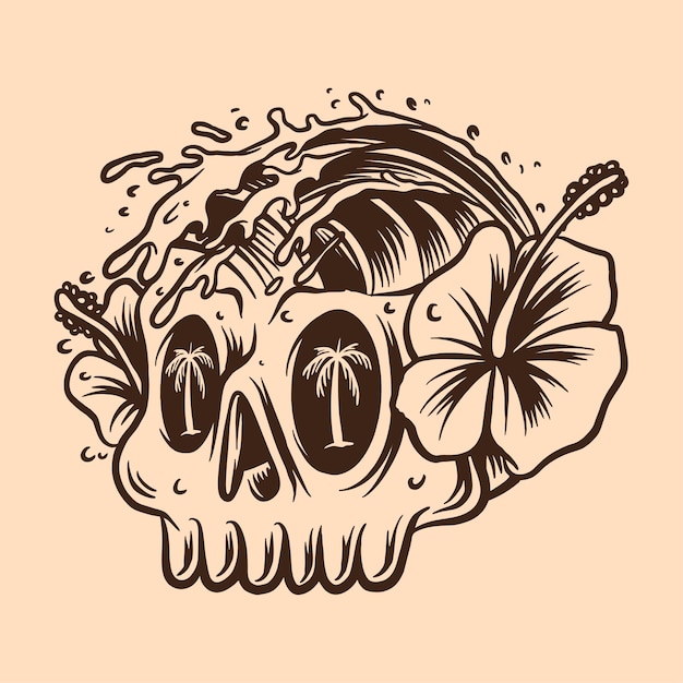 Vector ola de calavera