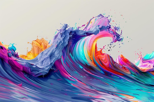 Una ola de colores en el océano un diseño abstracto un primer plano de una onda de colores en El océano un primer plano