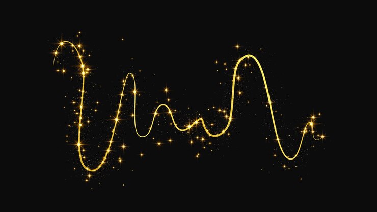 Vector ola de confeti dorado brillante y polvo de estrellas